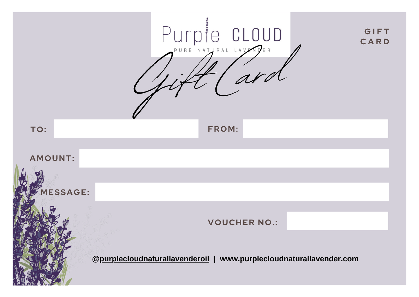 Purple Cloud Natural Gift Card