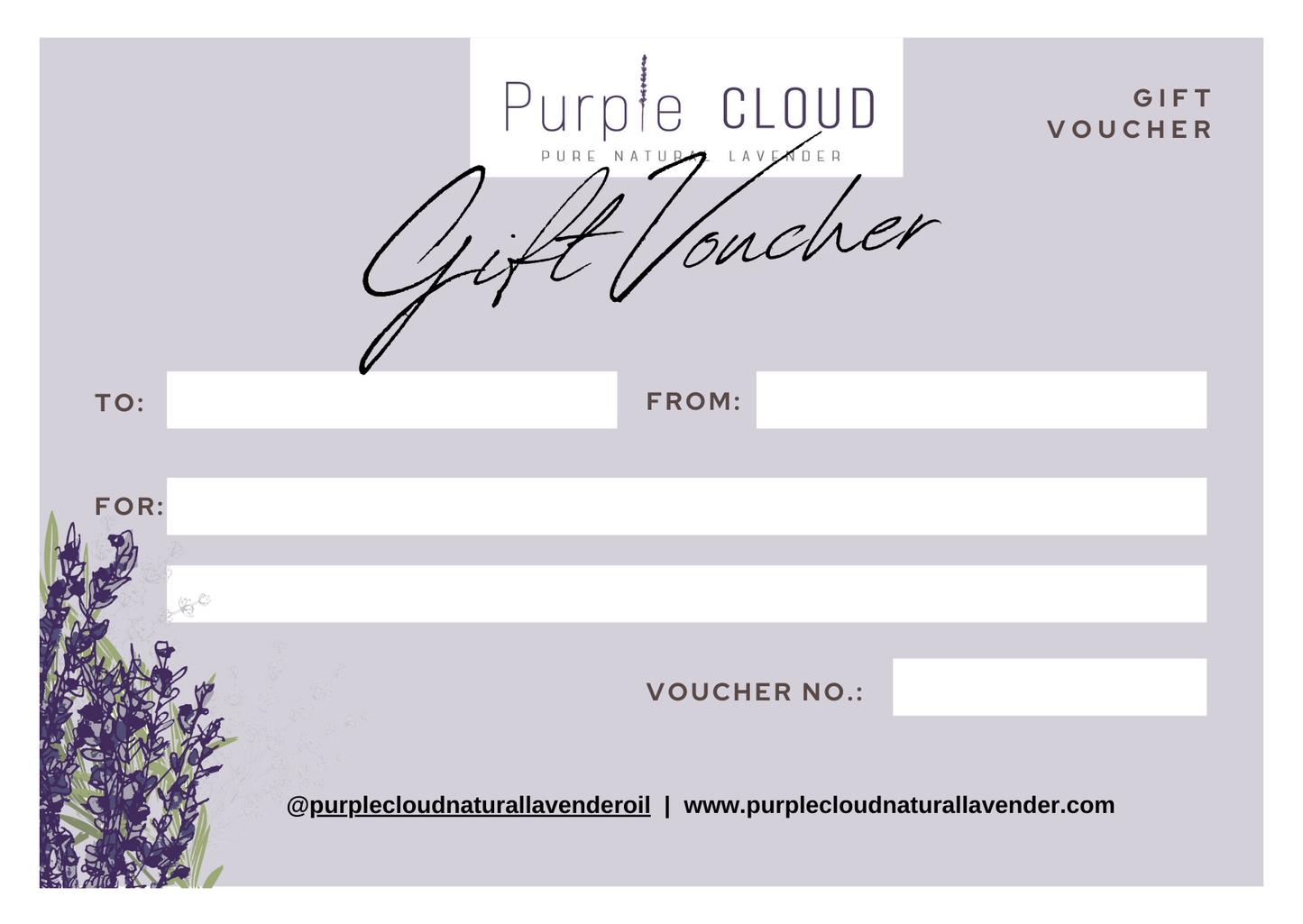 Purple Cloud Natural Lavender Gift Card