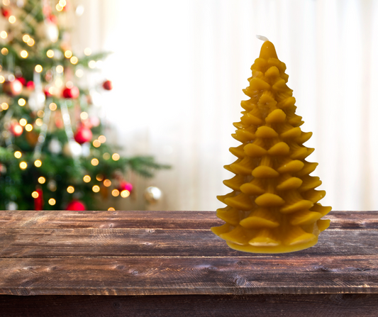 Christmas Tree Beeswax Candle
